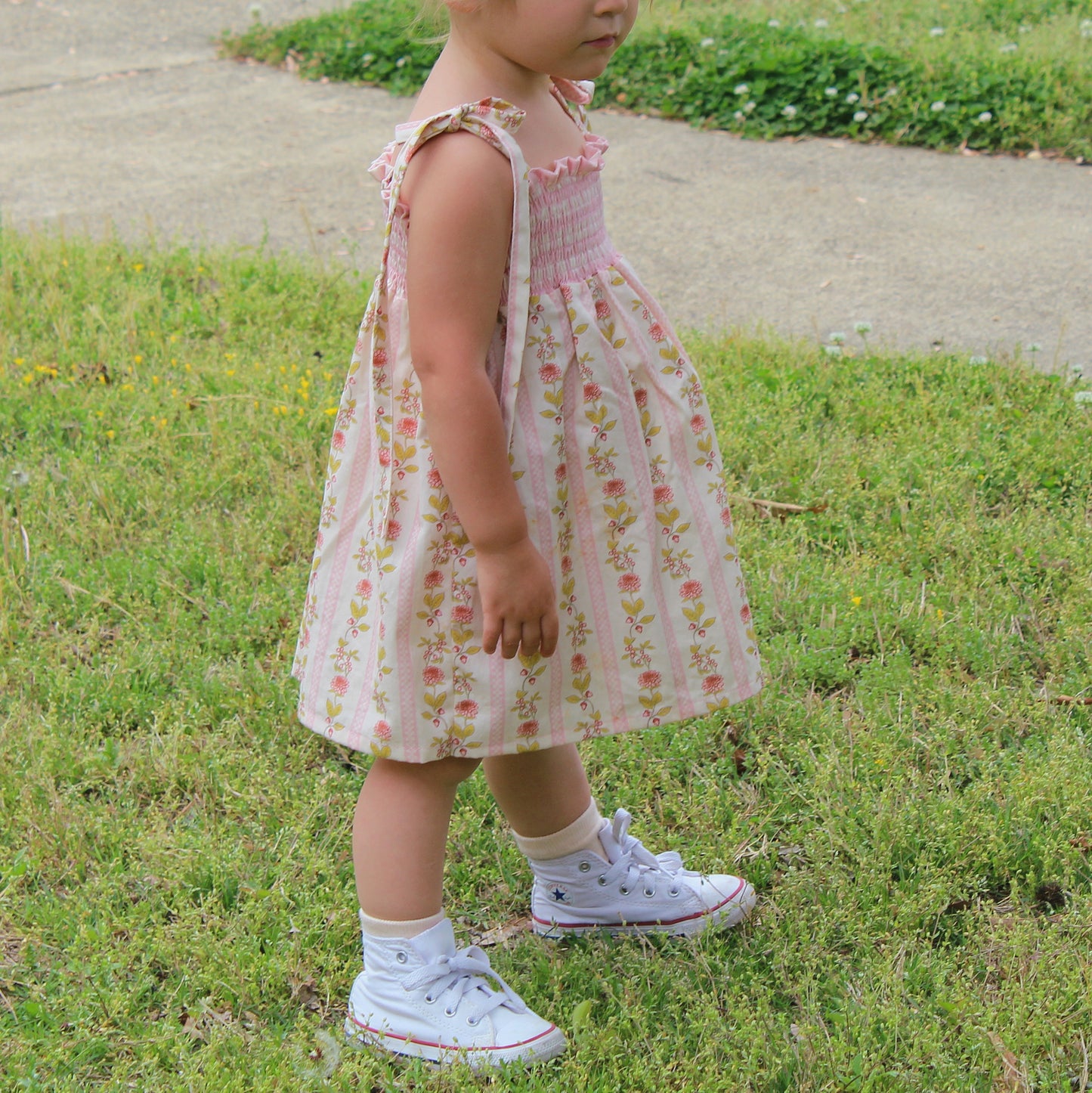 Lilian Dress - Vintage Striped Floral