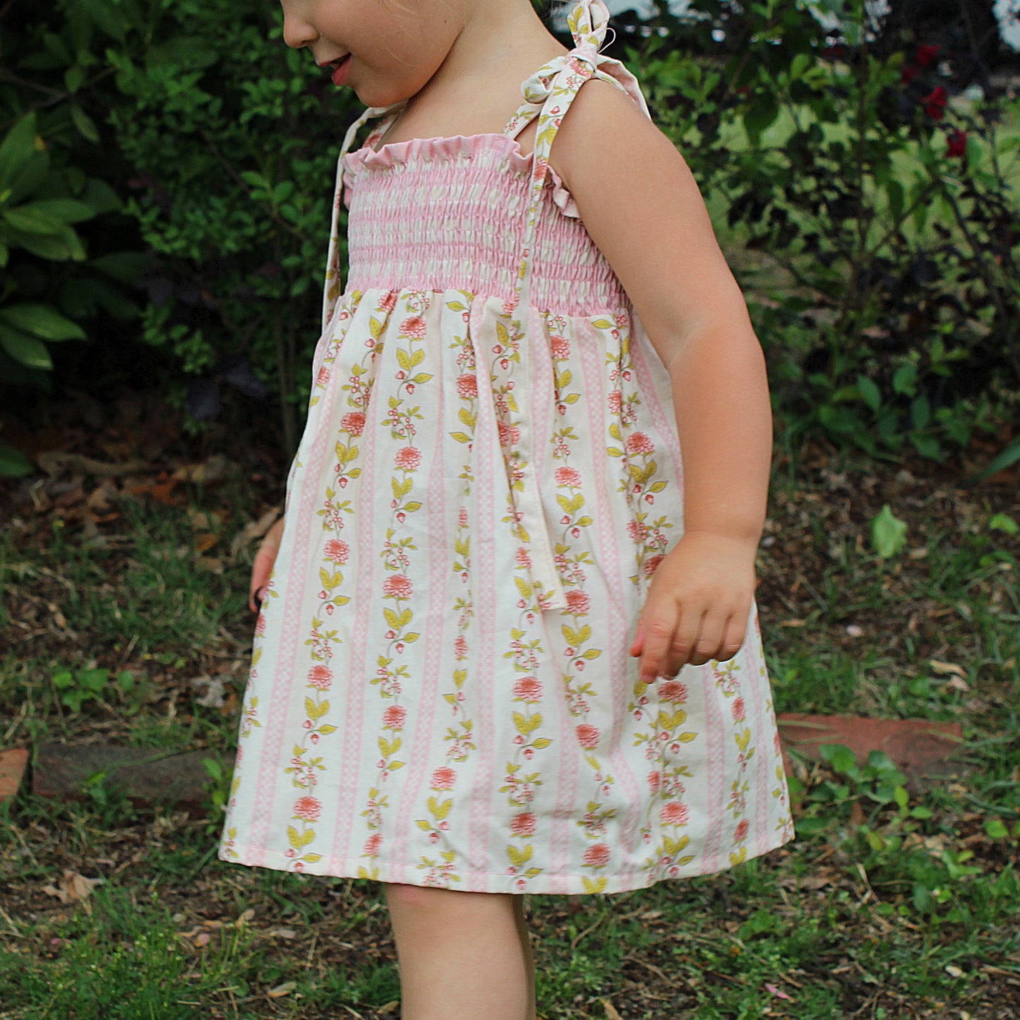 Lilian Dress - Vintage Striped Floral