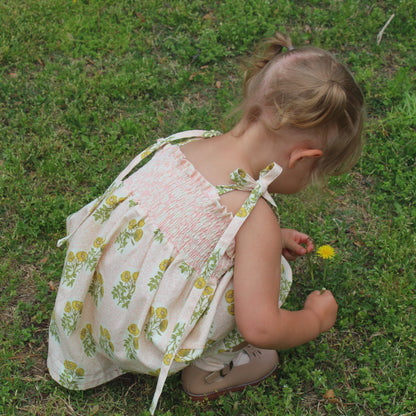 * Made to Order * Lilian Dress - Goldie Floral Block Print