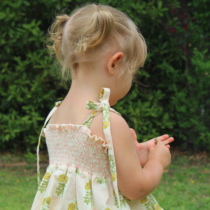 * Made to Order * Lilian Dress - Goldie Floral Block Print