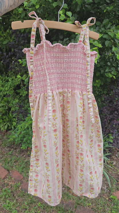 9/10 Lilian Dress - Vintage Floral Stripe